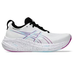 Tênis ASICS GEL-Nimbus 26 - Feminino - Branco com Rosa e Azul