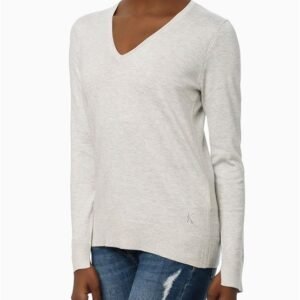 Blusa de Tricot Feminina em Viscose Calvin Klein Jeans - Off White Blusa de Tricot Feminina em Viscose Calvin Klein Jeans Off White Pp