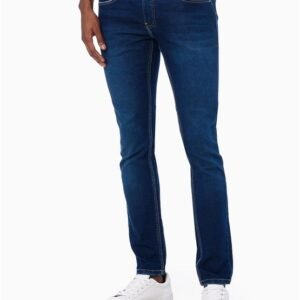 Calça Jeans Masculina Five Pockets Skinny Stretch Cintura Baixa Calvin Klein Jeans - Azul Marinho Calça Jeans Masculina Five Pockets Skinny Stretch Cintura Baixa Calvin Klein Jeans Azul Marinho 40