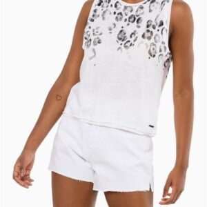 Blusa Feminina Nadador Silk Onças Calvin Klein Jeans - Branco Blusa Feminina Nadador Silk Onças Calvin Klein Jeans Branco p