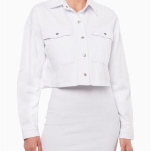 Camisa Feminina Color Cropped Calvin Klein Jeans - Branco Camisa Feminina Color Cropped Calvin Klein Jeans Branco g