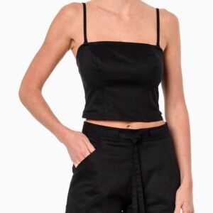 Top Feminino Corset Sarja Acetinada Calvin Klein Jeans - Preto Top Feminino Corset Sarja Acetinada Calvin Klein Jeans Preto 42