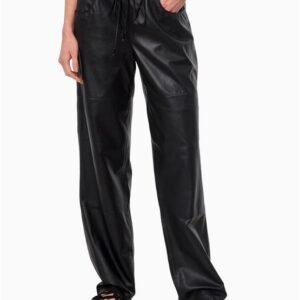 Calça Feminina Wide Leg Couro Calvin Klein Jeans - Preto Calça Feminina Wide Leg Couro Calvin Klein Jeans Preto 38