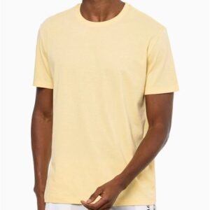 Camiseta Masculina Logo Costas Calvin Klein Swimwear - Amarelo Claro Camiseta Masculina Logo Costas Calvin Klein Swimwear Amarelo Claro Pp
