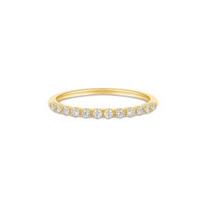 Meia Aliança Eternity em Ouro Amarelo 18k com Diamantes