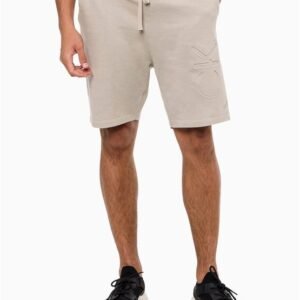 Bermuda Moletom Masculino Debossed Calvin Klein - Caqui Medio Bermuda Moletom Masculino Debossed Calvin Klein Caqui Medio Pp