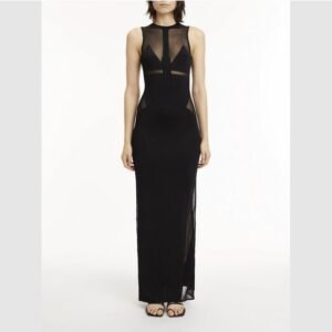 Vestido Recortes Transparentes Calvin Klein - Preto Vestido Recortes Transparentes Calvin Klein Preto g