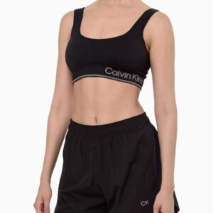 Short Feminino Mesh Com Bermuda Compressão Calvin Klein Performance - Preto Short Feminino Mesh Com Bermuda Compressão Calvin Klein Performance Preto m