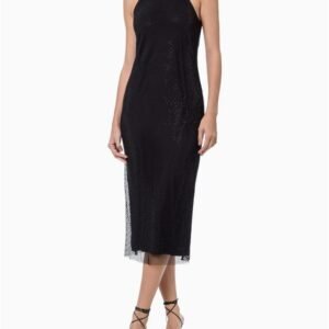 Vestido Midi Com Brilho - Preto Vestido Midi Com Brilho Preto g