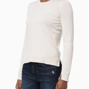 Blusa Feminina Tricot Manga Longa Gola Careca - Off White Blusa Feminina Tricot Manga Longa Gola Careca Off White p
