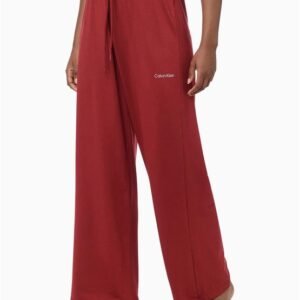 Calça Feminina Pantalona Fluff Visco Calvin Klein Loungewear - Vermelho Escuro Calça Feminina Pantalona Fluff Visco Calvin Klein Loungewear Vermelho Escuro m