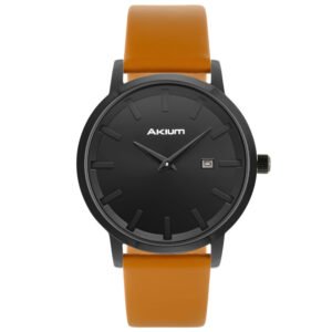 Relógio Akium Slim Masculino Couro Caramelo