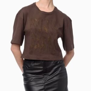 Blusa Feminina Manga Curta Textura Relevo Pino Calvin Klein Jeans - Marrom Blusa Feminina Manga Curta Textura Relevo Pino Calvin Klein Jeans Marrom g