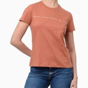 Camiseta Feminina Manga Curta Ânica Logo Calvin Klein Jeans - Ferrugem Camiseta Feminina Manga Curta Ânica Logo Calvin Klein Jeans Ferrugem Pp
