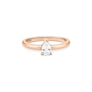 Anel Life Luna Gota em Liga Rosé com Banho de Ouro Rosé 18k e Topázio Incolor