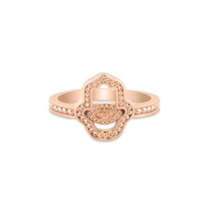 Anel Life Amuleto Hamsa em Prata 925 com Banho de Ouro Rosé 18k