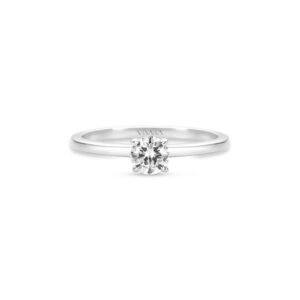 Anel Solitário Classic em Ouro Branco 18k com Diamante 0,35 ct