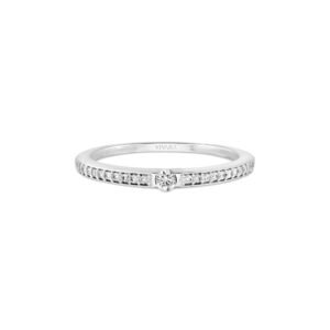 Anel Solitário Promise em Ouro Branco 18k com Diamantes 0,14 ct
