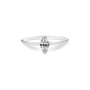 Anel Solitário Shapes em Ouro Branco 18k com Diamante Navete 0,30 ct