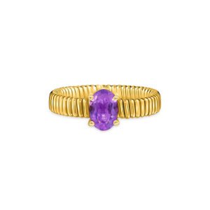 Anel Gradini em Ouro Amarelo 18k com Ametista Roxa