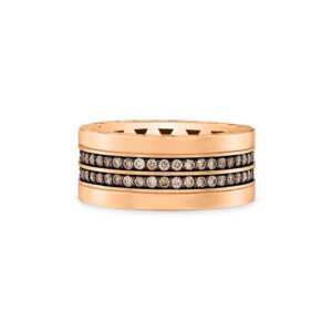 Anel V Love em Ouro Rosé 18k com Diamantes Brown