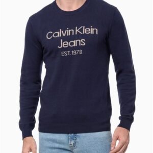 Suéter Masculino Tricot Gola Careca - Marinho Suéter Masculino Tricot Gola Careca Marinho Gg