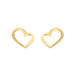 Brinco Life Love IV Coração Prata com Banho Ouro Amarelo