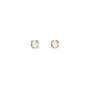 Brinco Solitário em Ouro Amarelo 18k com Diamantes 0,10 ct