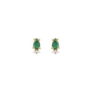 Brinco Baby em Ouro Amarelo 18k com Esmeralda e Diamantes