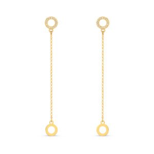 Brinco Gold Circle em Ouro Amarelo 18k com Diamantes