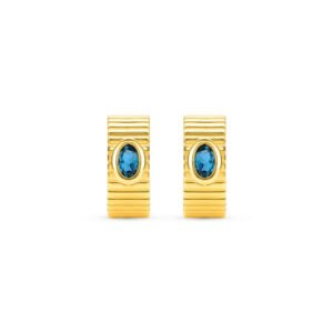 Brinco Argola Gomos Color em Ouro Amarelo 18k com Topázios London