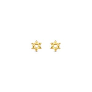 Brinco Baby Estrela de Davi em Ouro Amarelo 18k