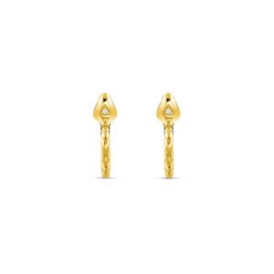 Brinco Serpente em Ouro Amarelo 18k com Safira Incolor