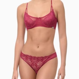 Sutiã Feminino Tule e Renda Napoles Calvin Klein Underwear - Rosa Escuro Sutiã Feminino Tule e Renda Napoles Calvin Klein Underwear Rosa Escuro p