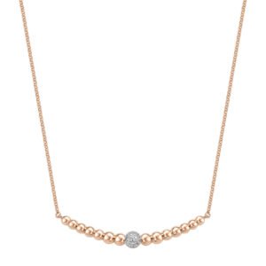 Colar Life Serenne Liga Rosé com Banho de Ouro Rosé 18k e Pedras Incolores, 45cm