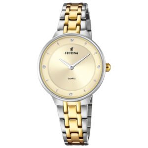 Relógio Festina Mademoiselle Feminino Aço Dourado e Prateado