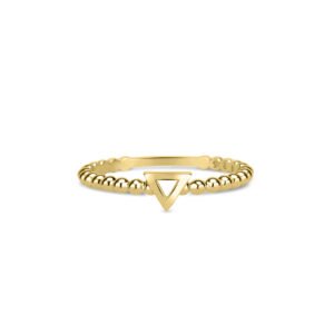 Anel Life Triângulo em Prata 925 com Banho de Ouro Amarelo 18k
