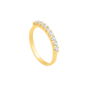 Meia Aliança Eternity em Ouro Amarelo 18k com Diamantes