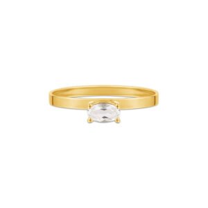 Anel Pop Up em Ouro Amarelo 18k com Topázio Incolor