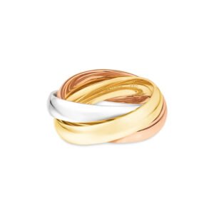 Anel Tricolore em Ouro Amarelo, Ouro Branco e Ouro Rosé 18k