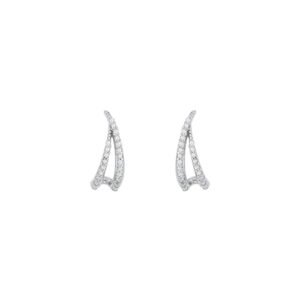 Brinco Afluente em Ouro Branco 18k com Diamantes