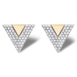 Brinco Vivara em Ouro Branco e Ouro Amarelo 18k com Diamantes