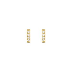 Brinco Way em Ouro Amarelo 18k com Topázios Incolores