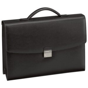 Pasta Montblanc Sartorial Masculina Couro Preto - 113176