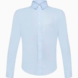 Camisa de Manga Longa Masculina Infantil Básica Estampa Assinatura Ckj Calvin Klein Jeans - Azul Claro Camisa de Manga Longa Masculina Infantil Básica Estampa Assinatura Ckj Calvin Klein Jeans Azul Claro 6