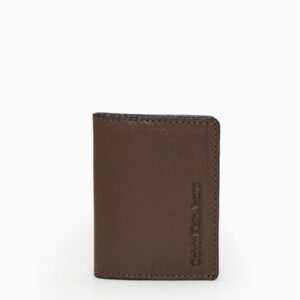 Porta Cartão Masculino de Couro Calvin Klein Jeans - Marrom Escuro Porta Cartão Masculino de Couro Calvin Klein Jeans Marrom Escuro u