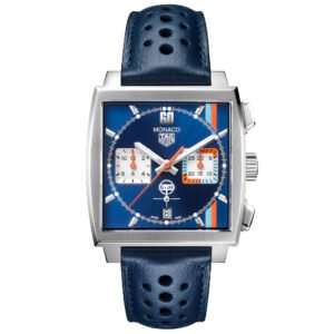 Relógio TAG Heuer Monaco Masculino Couro Azul CBL2115.FC6494