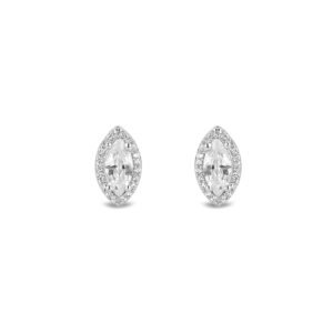 Brinco Life Forms Marquise em Prata 925 com Pedras Incolores