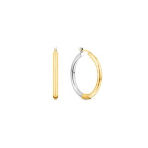 Argola Redonda em Ouro Amarelo e Ouro Branco 18k, 21mm