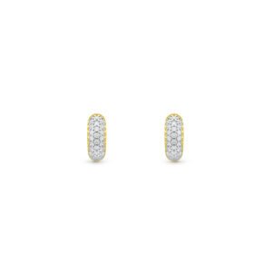 Brinco Argola Lumiere em Ouro Amarelo e Ouro Branco 18k com Diamantes, 7mm